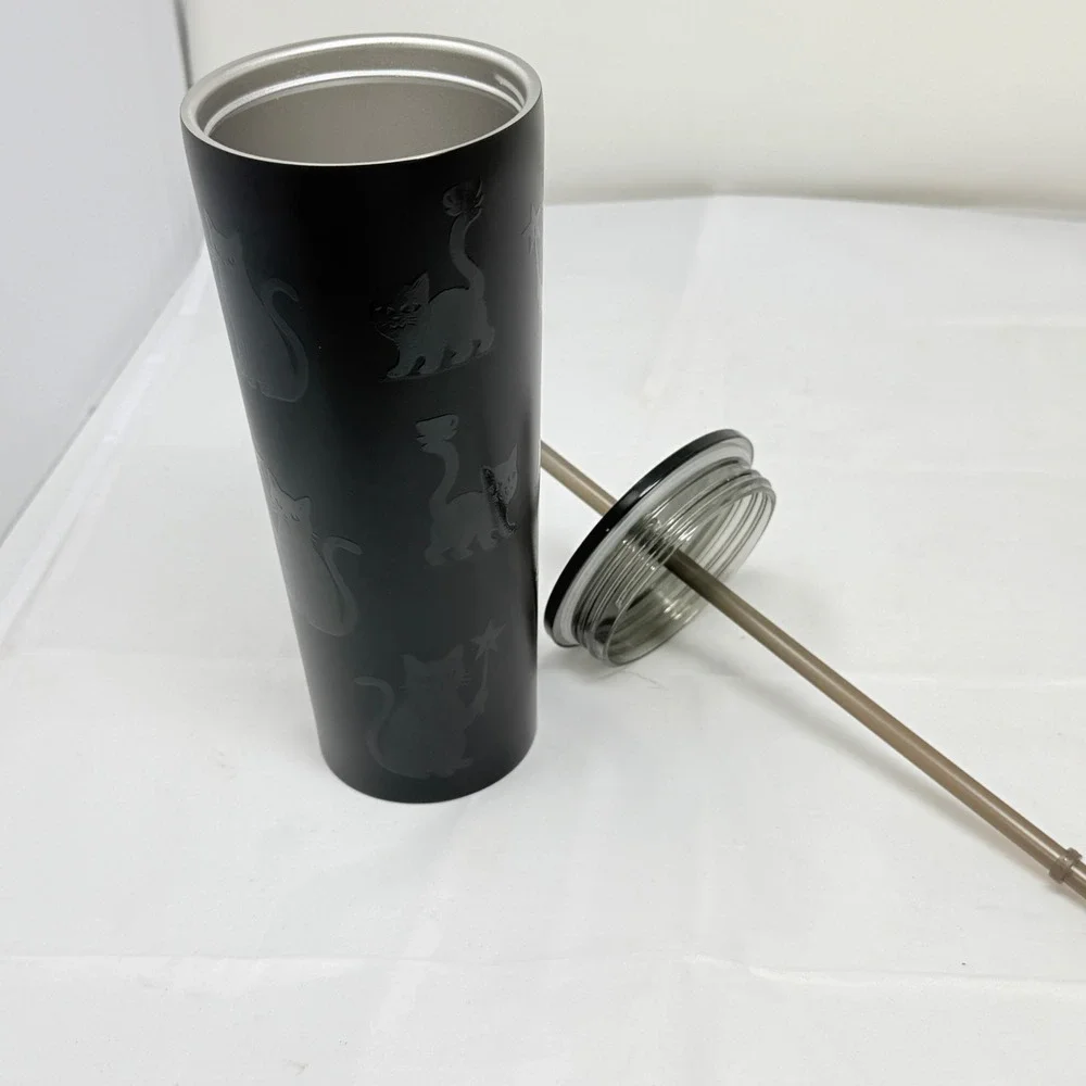 Starbucks Halloween 2026 BLACK CAT cold cup tumbler 23 oz with straw - NEW